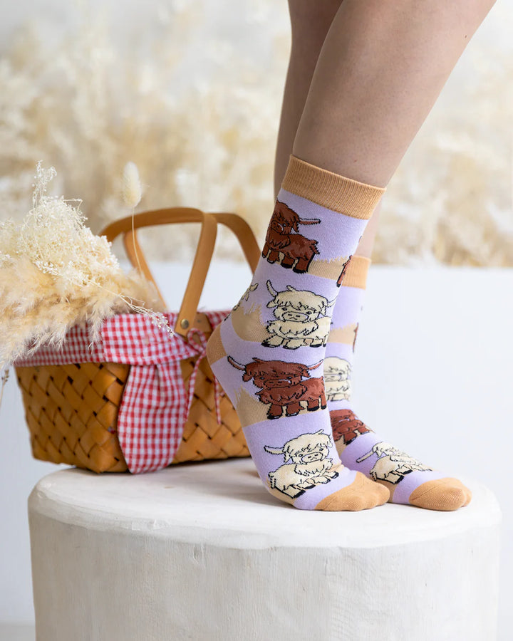 Chaussettes en coton « Moody Cow » par Uptown Sox - Medium