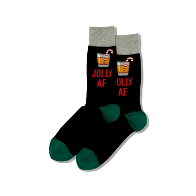 "Jolly AF" Cotton Crew Socks by Hot Sox - Large