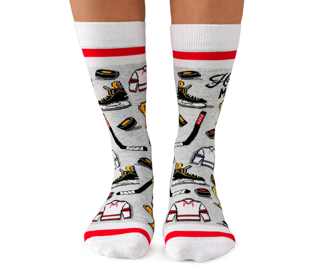 Chaussettes en coton « Hockey Mom » par Uptown Sox - Medium 