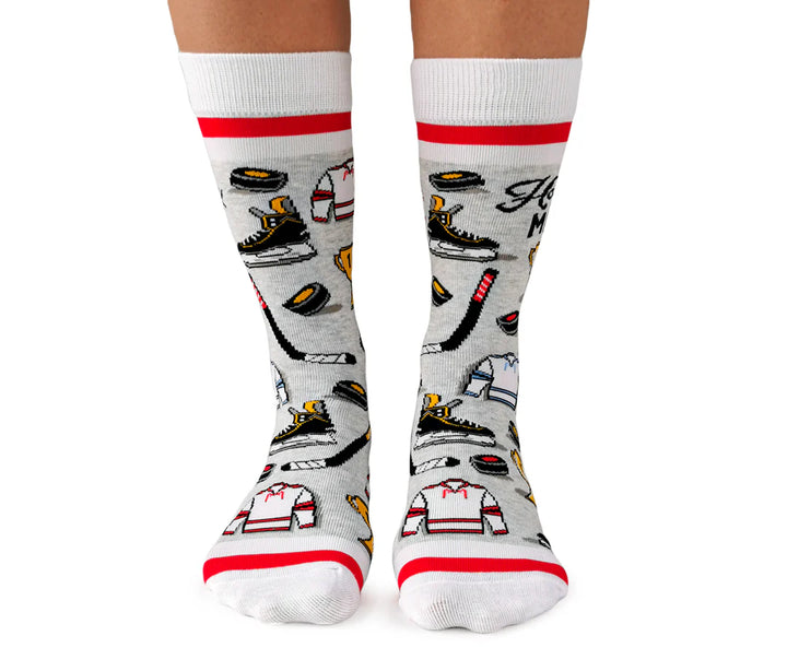 Chaussettes en coton « Hockey Mom » par Uptown Sox - Medium 