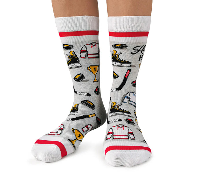 Chaussettes en coton « Hockey Mom » par Uptown Sox - Medium 