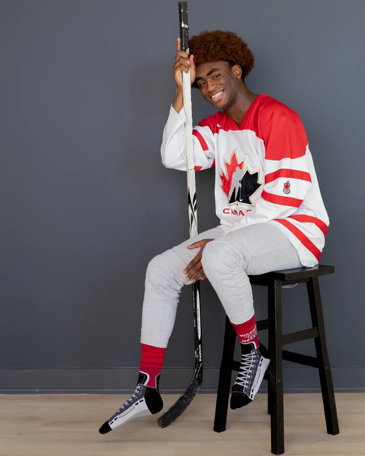 Chaussettes de hockey en coton « Slap Shot » par Uptown Sox - Grande