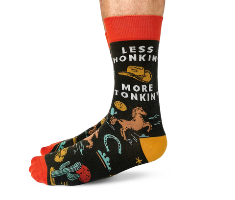 "Honky Tonk" Cotton Crew Socks by Uptown Sox - Large