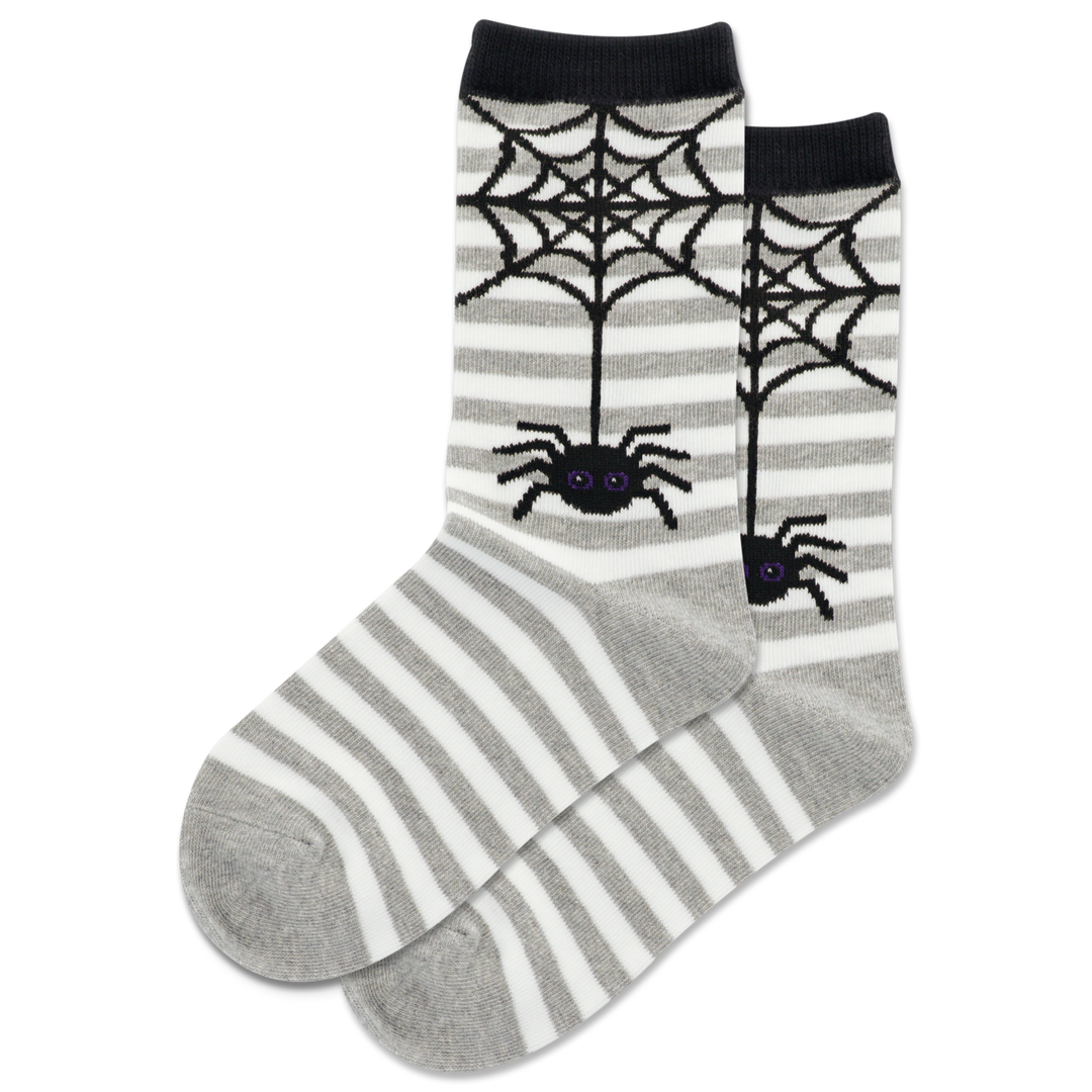 "Spider Stripe" Crew Socks by Hot Sox - KIds