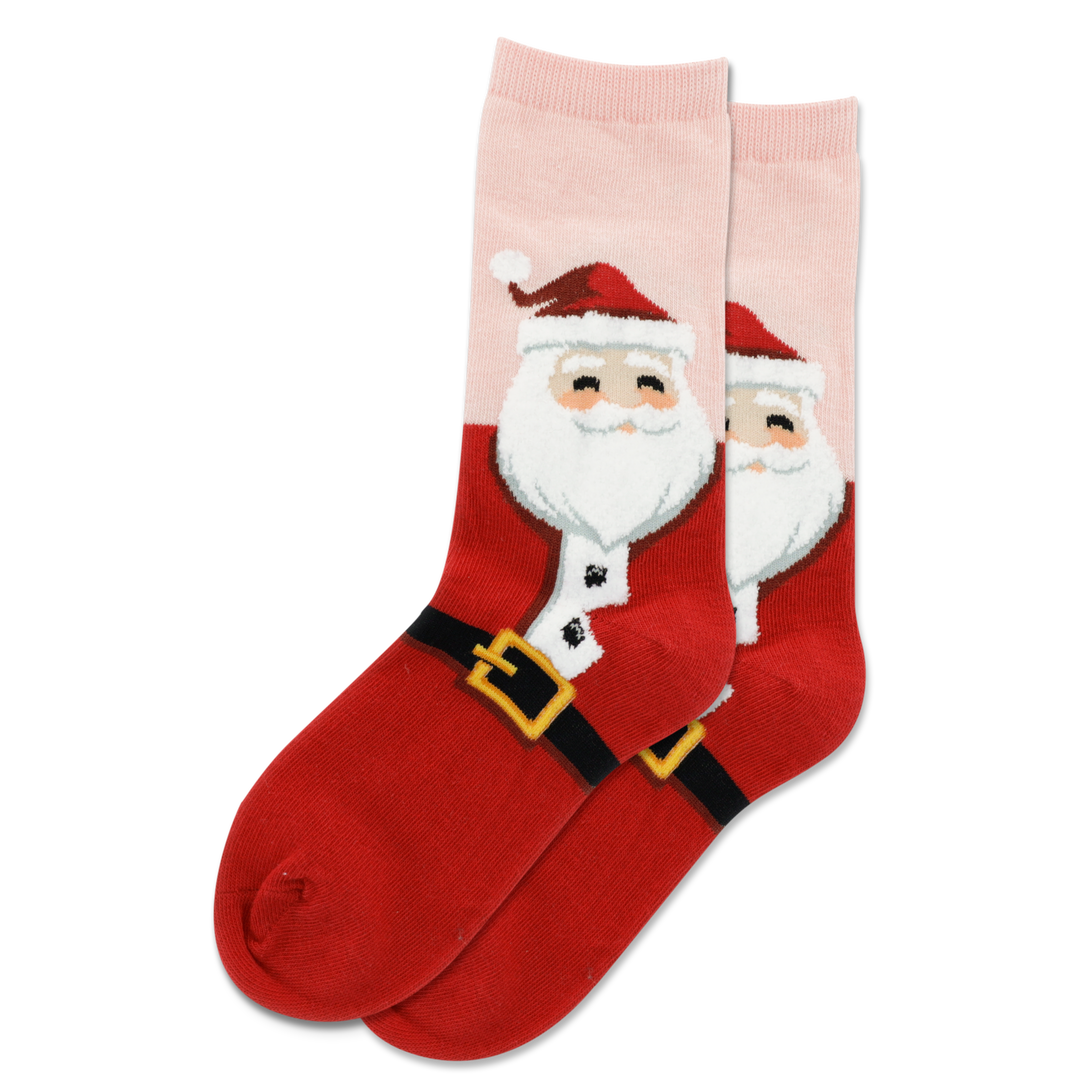Kids "Fuzzy Santa" Crew Socks by Hot Sox - SALE