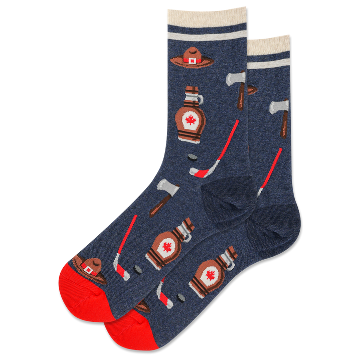 "Canada" Cotton Crew Socks by Hot Sox