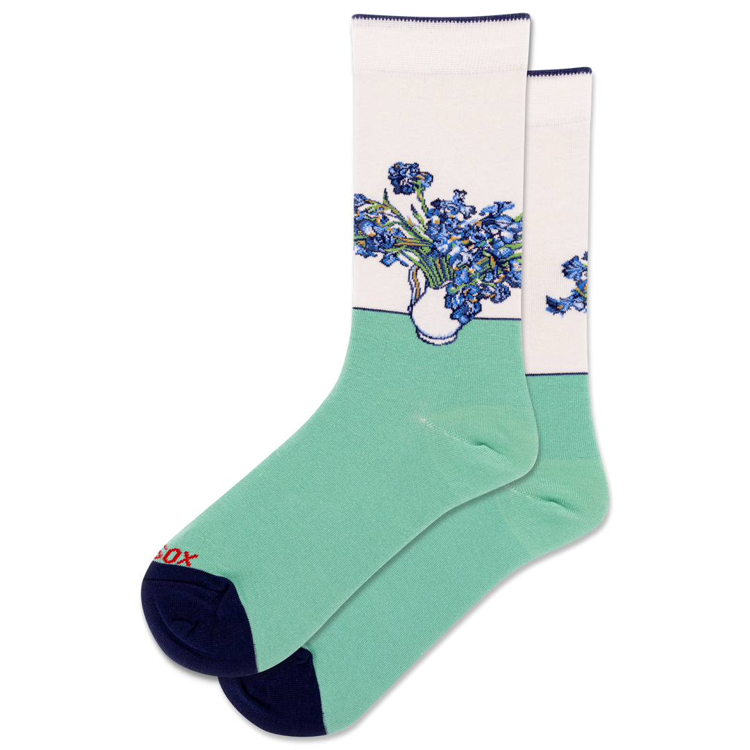 "Irises" Cotton Socks by Hot Sox - Medium