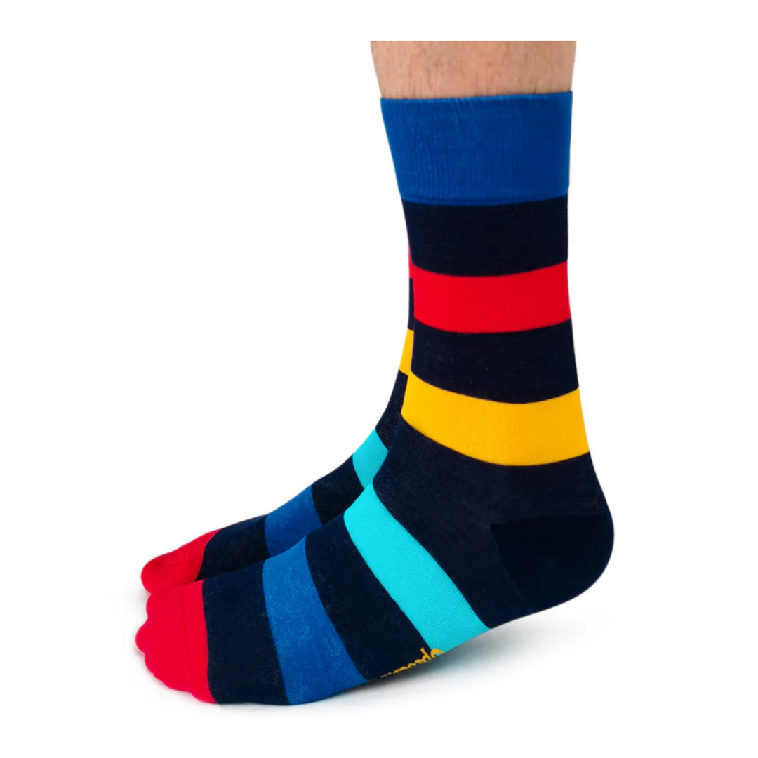 Chaussettes en coton « Here For The Stripes » par Uptown Sox - Grande 