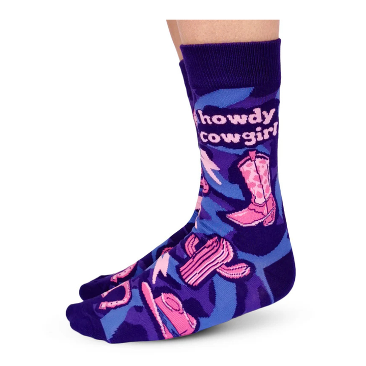 Chaussettes mi-mollet en coton « Howdy Cowgirl » par Uptown Sox - Medium