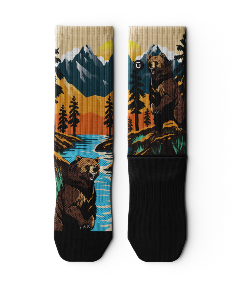 "Grizzly Bear" Performance Crew Running Socks by Outway