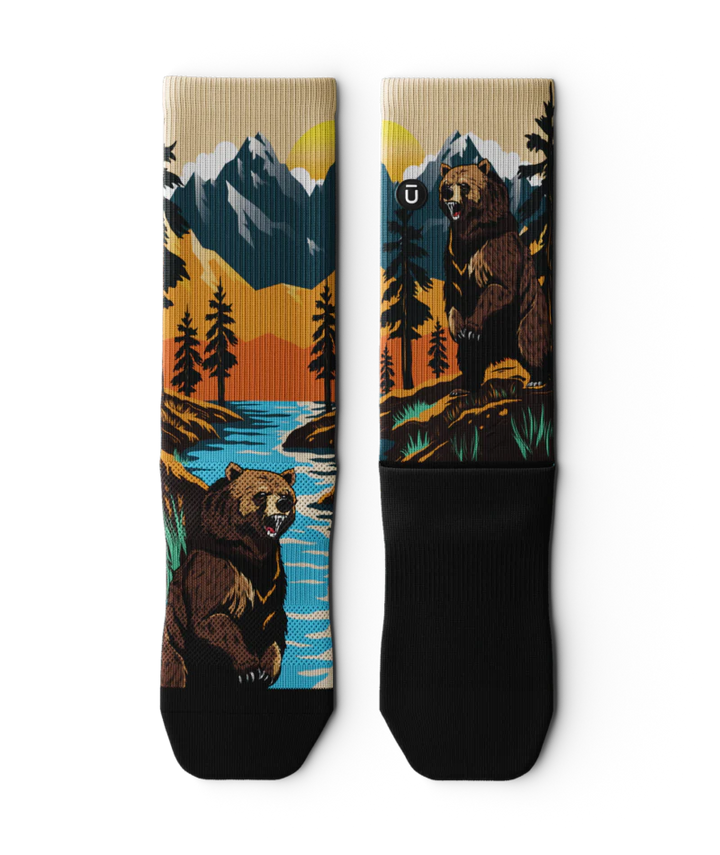 "Grizzly Bear" Performance Crew Running Socks by Outway