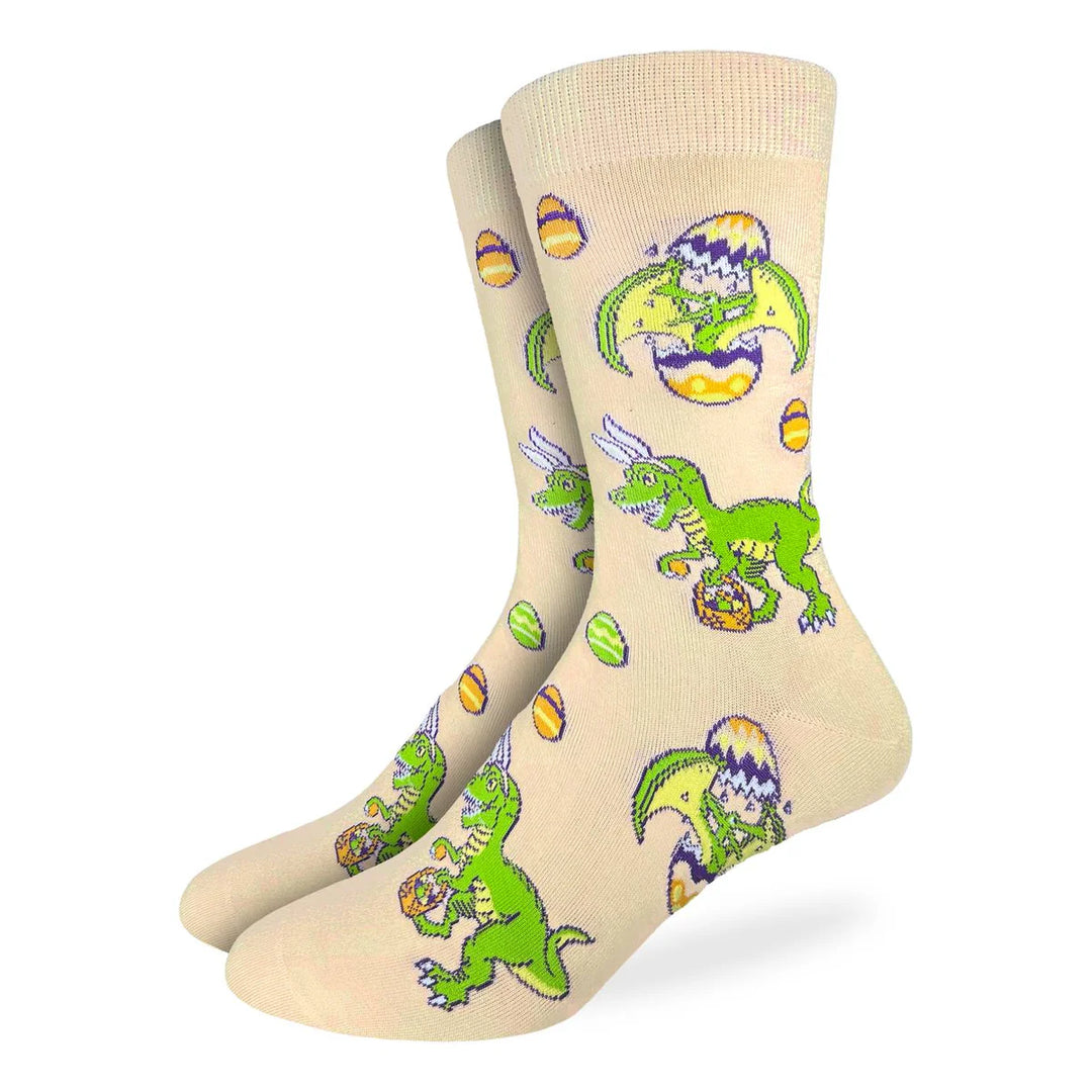"Easter Dinosaur" Crew Socks by Good Luck Sock - Large