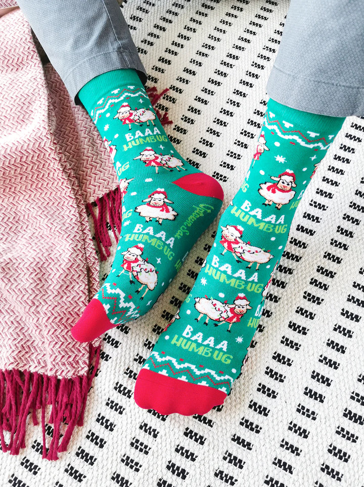 Chaussettes en coton « BAAA HUMBUG » par Uptown Sox