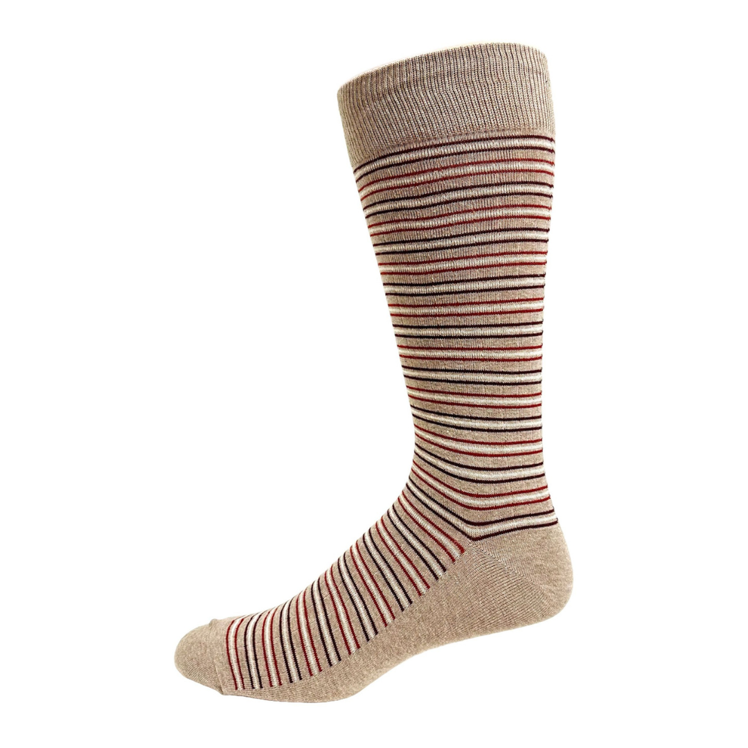 Key’s "Stripe Design" Cotton Dress Sock