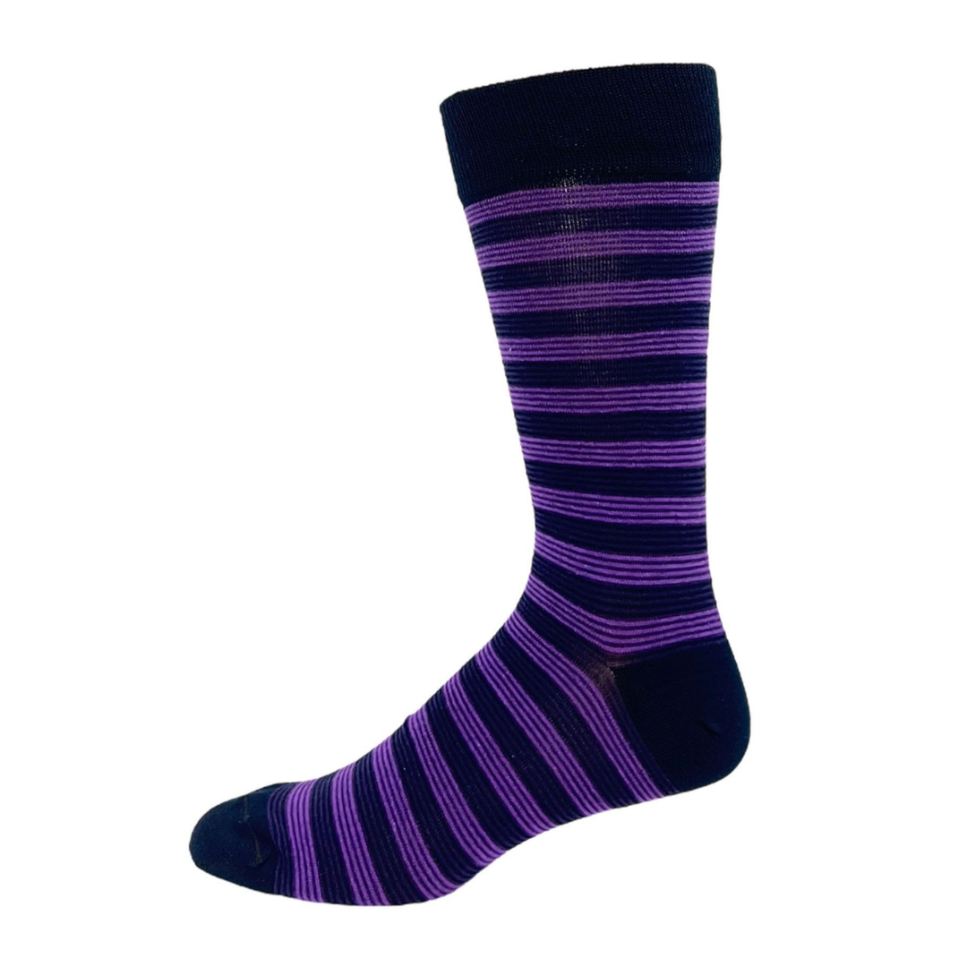 Chaussettes en bambou « Purple Stripe » par Key - Grande 