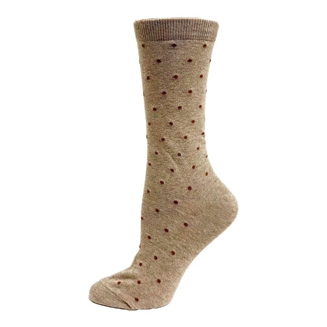 "Polka dot" Cotton Crew Sock by Key - Medium
