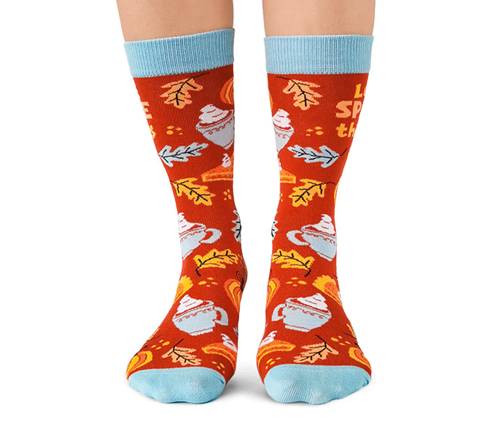 Chaussettes mi-mollet en coton « Pumpkin Spice » par Uptown Sox - Medium
