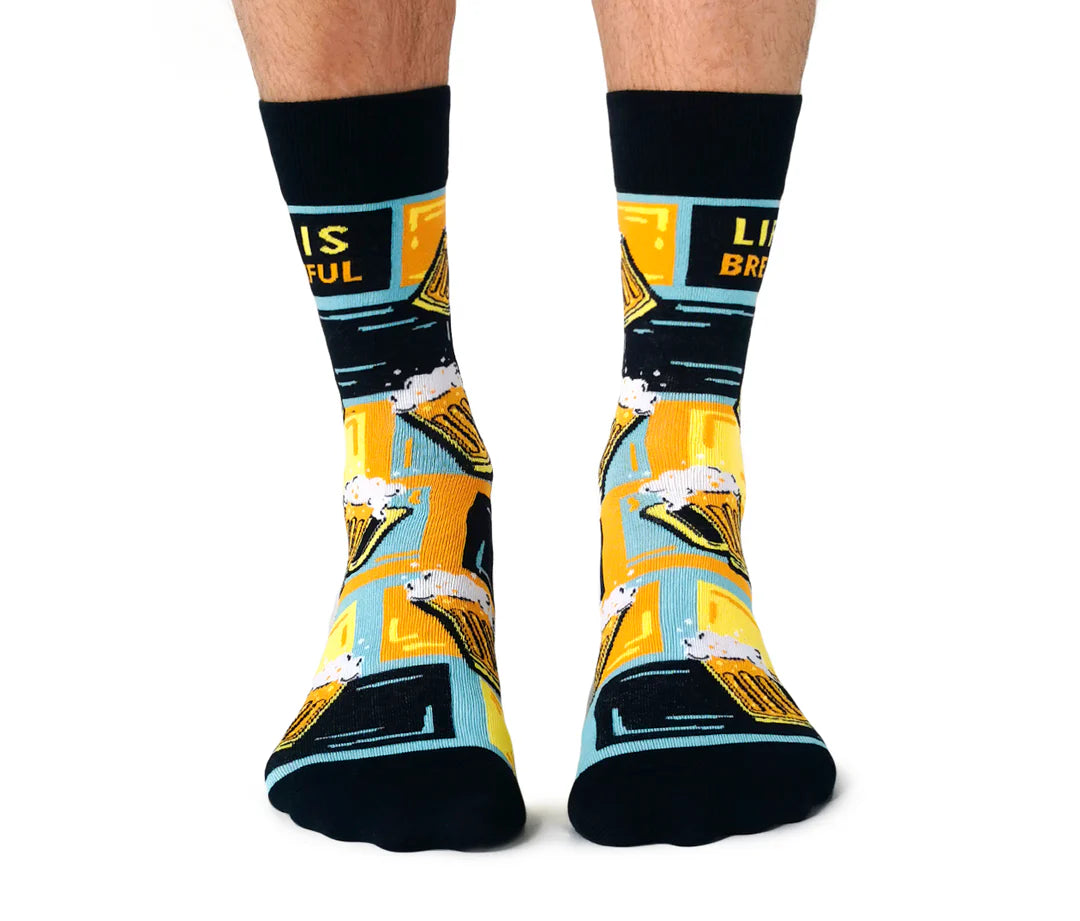 Chaussettes en coton « Life is Brewtiful » par Uptown Sox