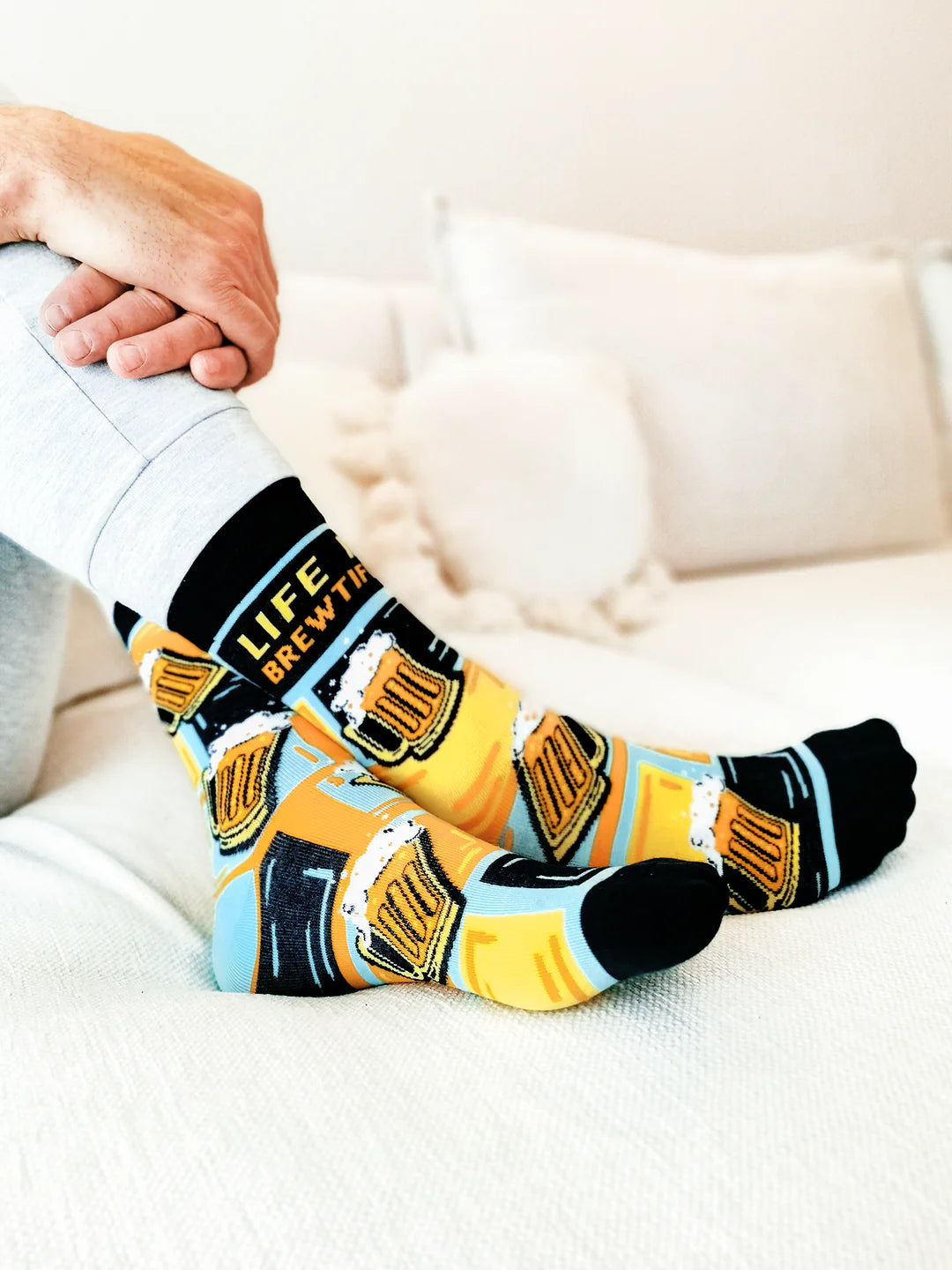 Chaussettes en coton « Life is Brewtiful » par Uptown Sox