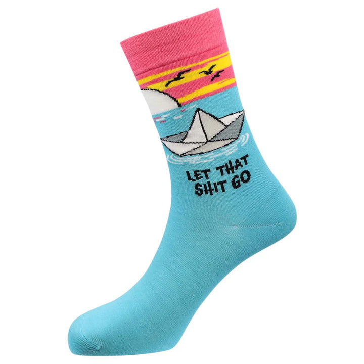 "Let That Shit Go" Bamboo Crew Socks By Sexy Socks