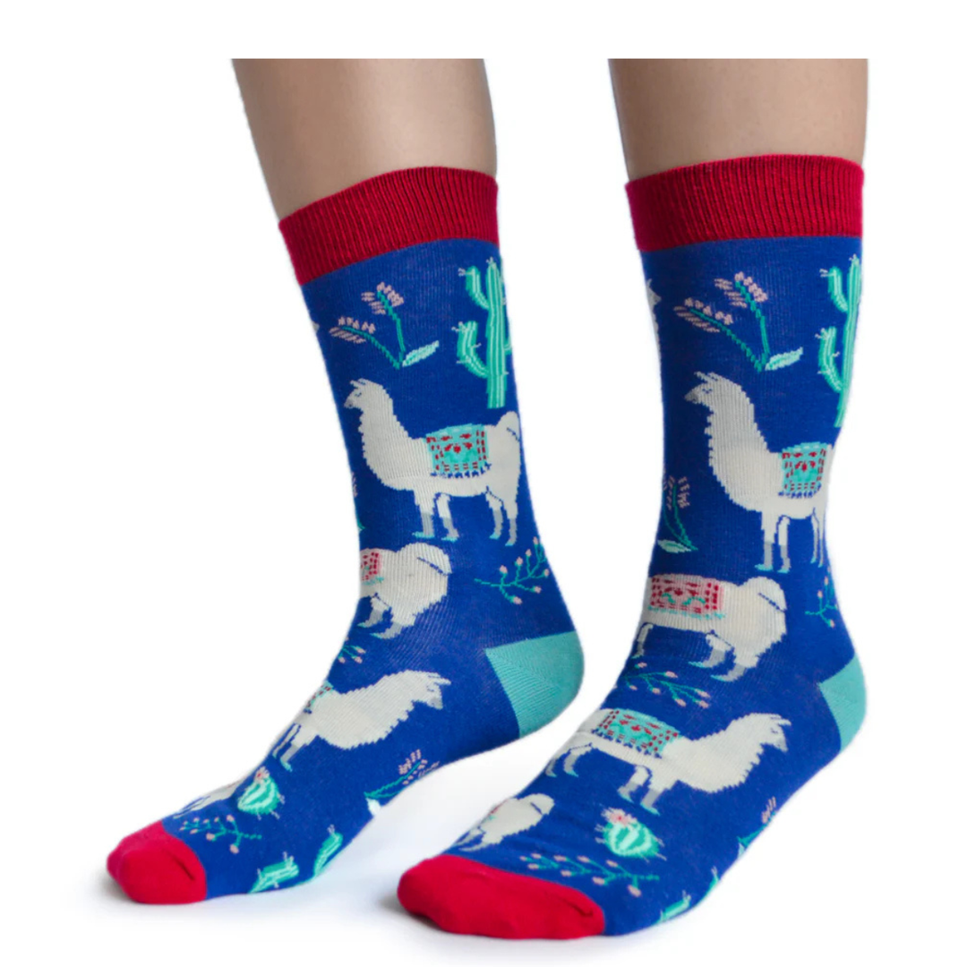 Chaussettes en coton « Loco Llama » par Uptown Sox - Medium