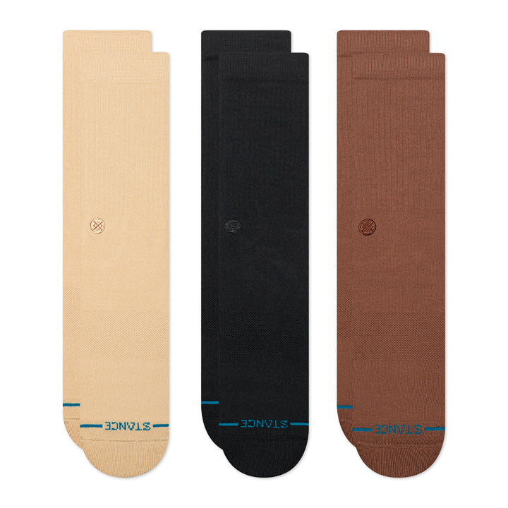 "Icon 3 Pack" Combed Cotton Socks by Stance