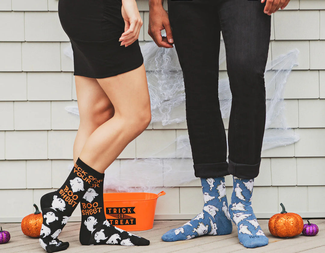 "Halloween Cool Ghoul Ghost Novelty" Crew Socks by Me Moí - Large
