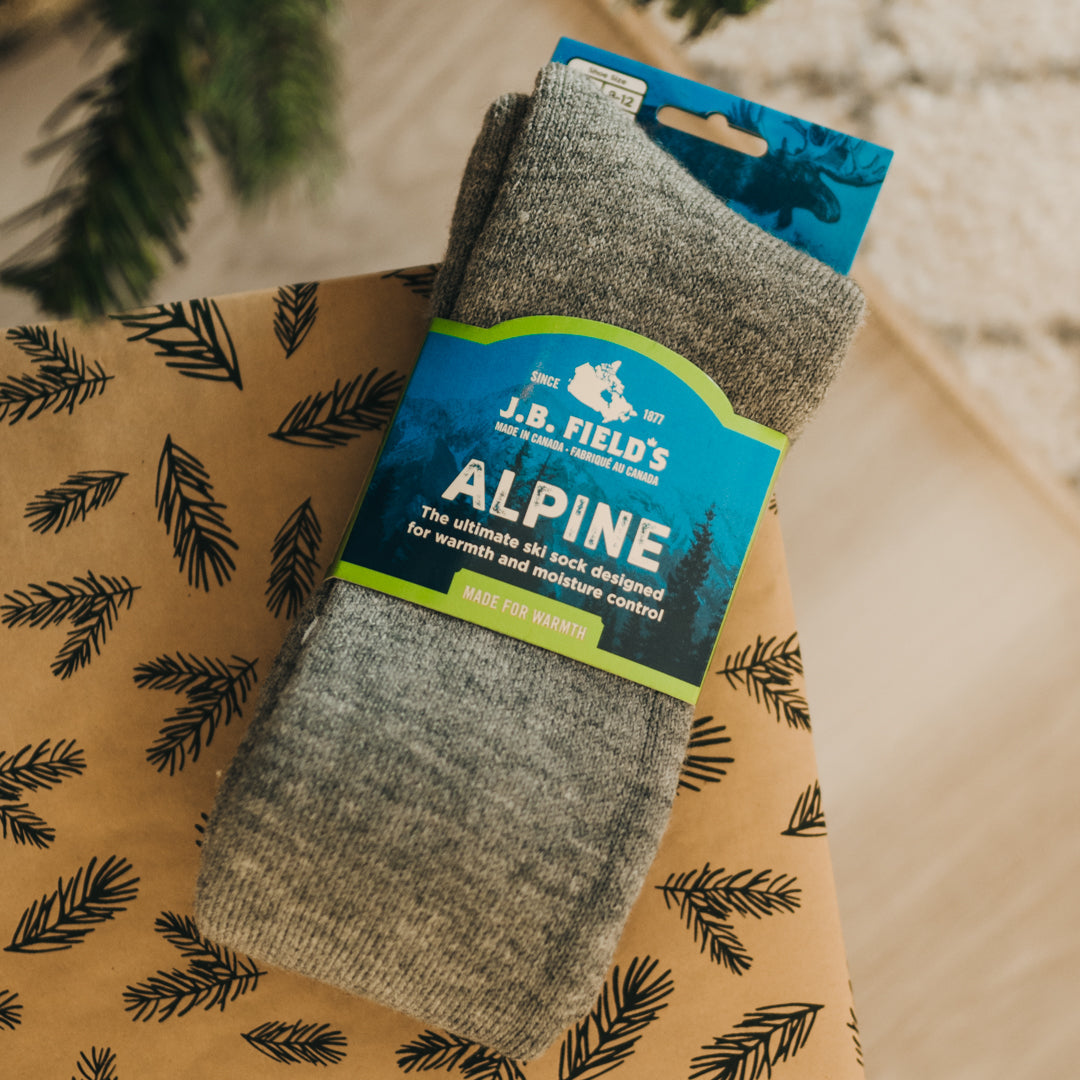 J.B. FIELD'S Icelandic 30 Below Over-the-Calf Merino Wool Thermal Socks For Men (1 Pair) | Made In Canada