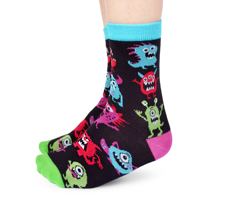 "Monster Mash" Kids Cotton Crew Socks by Uptown Sox