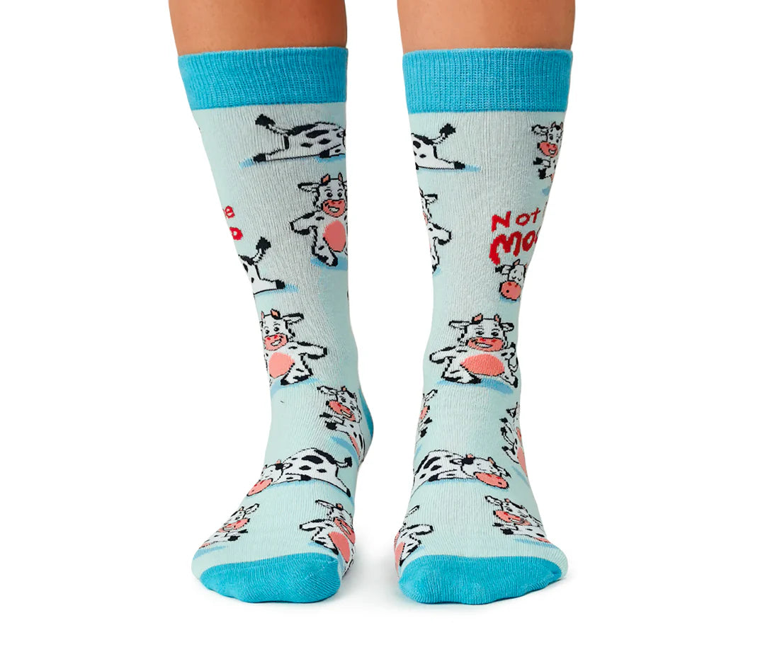 Chaussettes en coton « Moody Cow » par Uptown Sox - Medium