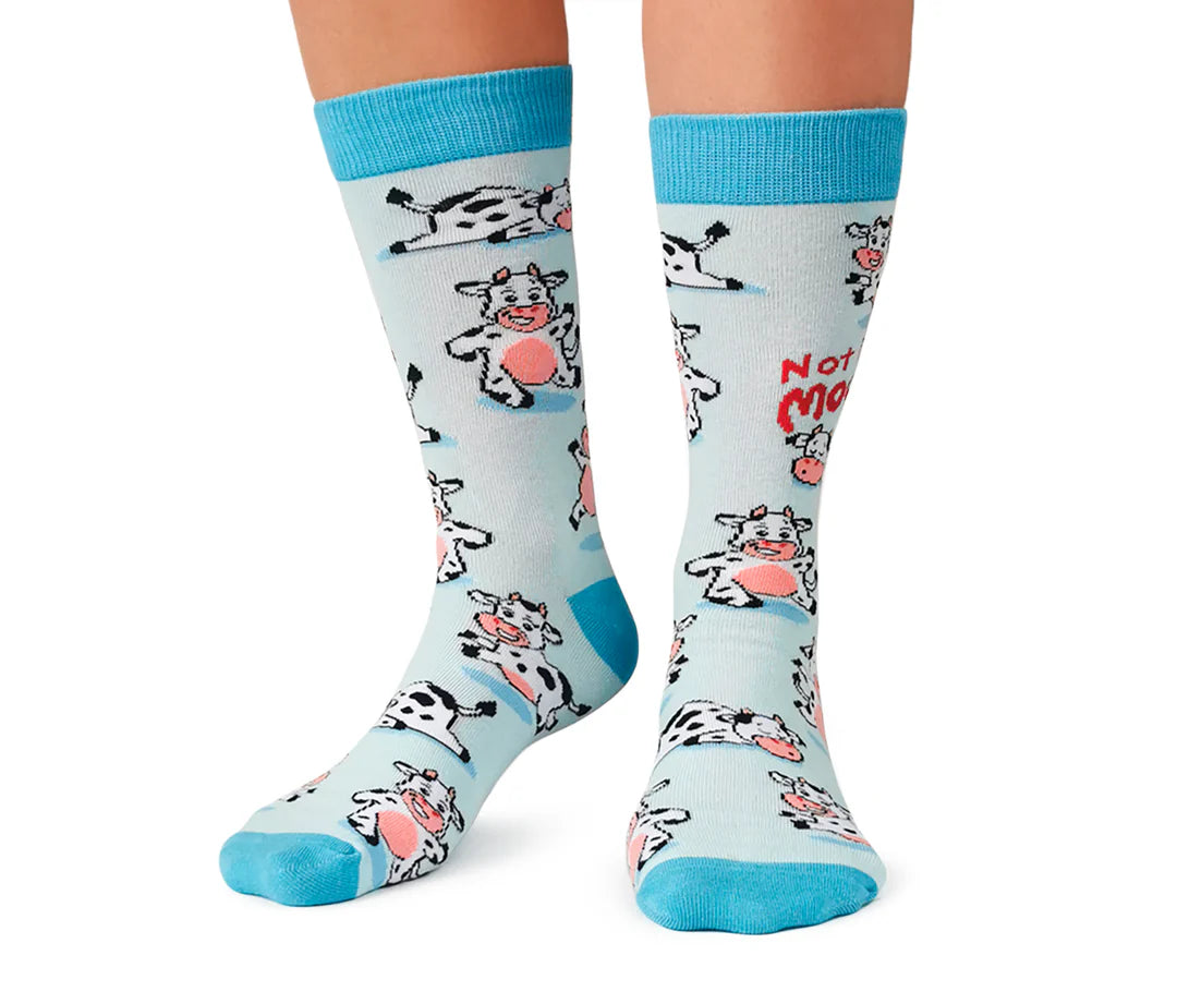 Chaussettes en coton « Moody Cow » par Uptown Sox - Medium