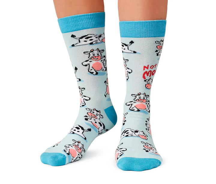 Chaussettes en coton « Moody Cow » par Uptown Sox - Medium