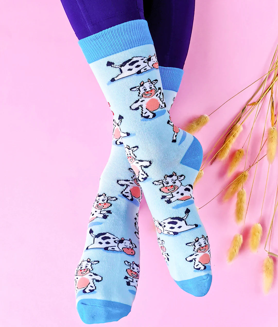 Chaussettes en coton « Moody Cow » par Uptown Sox - Medium