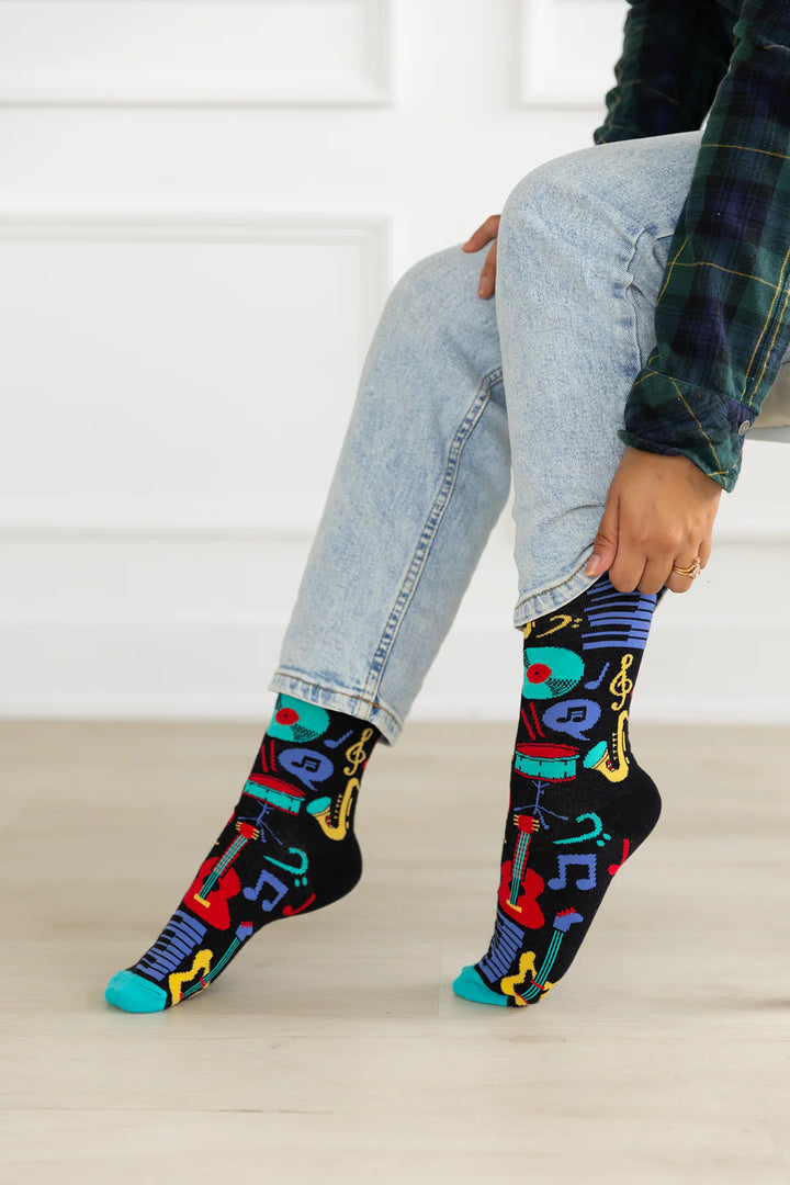 Chaussettes en coton « Racoon Bandit » par Uptown Sox - Taille L 