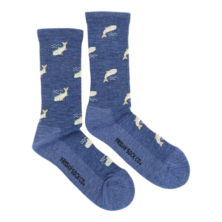 "Fish" Merino Wool Socks by Friday Sox Co - Large