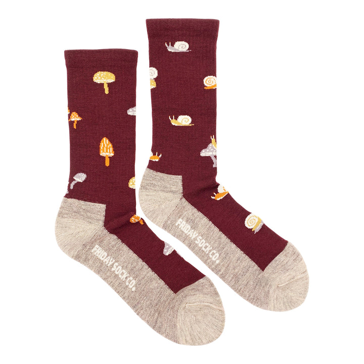 "Mushroom" Merino Wool Socks by Friday Sox Co