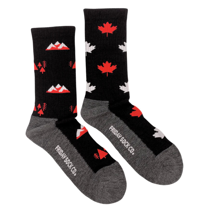 Chaussettes en coton à motif de paysage « Bouclier canadien » de Friday Sox Co
