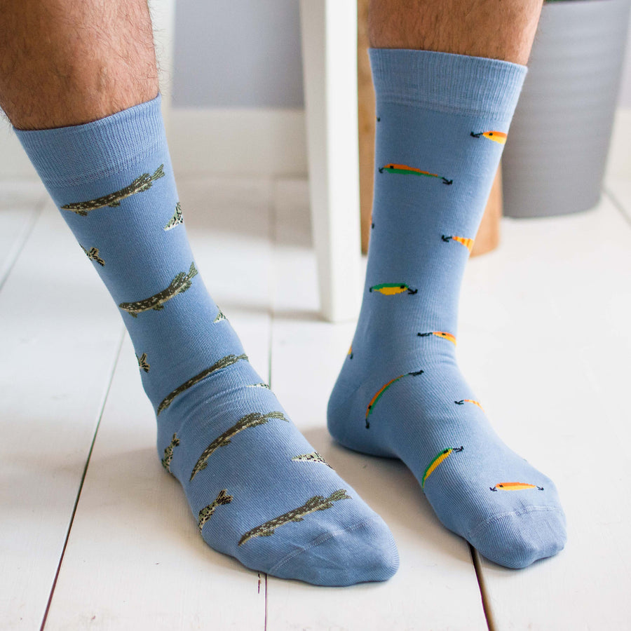 Chaussettes en coton à motif paysage « Rocky Mountain » par Friday Sox Co