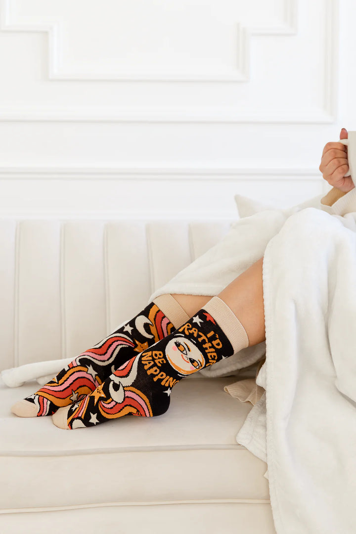 "Nap Time" Cotton Crew Socks by Uptown Sox - Medium