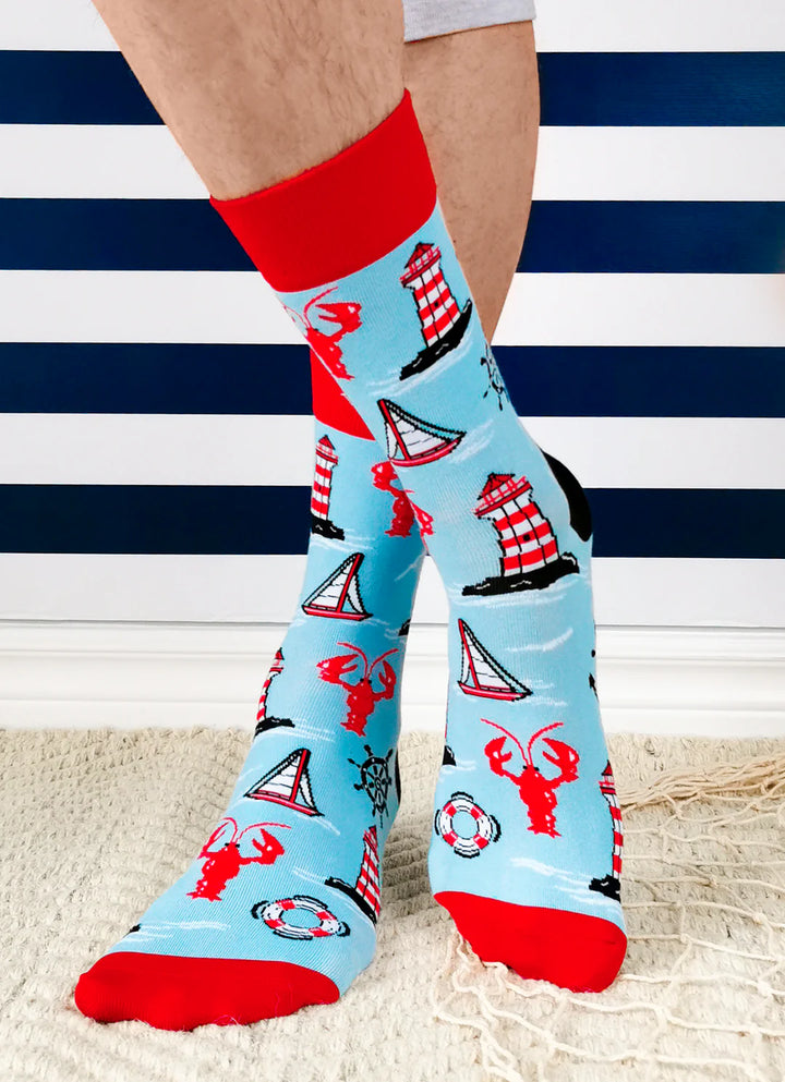 Chaussettes en coton « Nautical » par Uptown Sox - Grandes