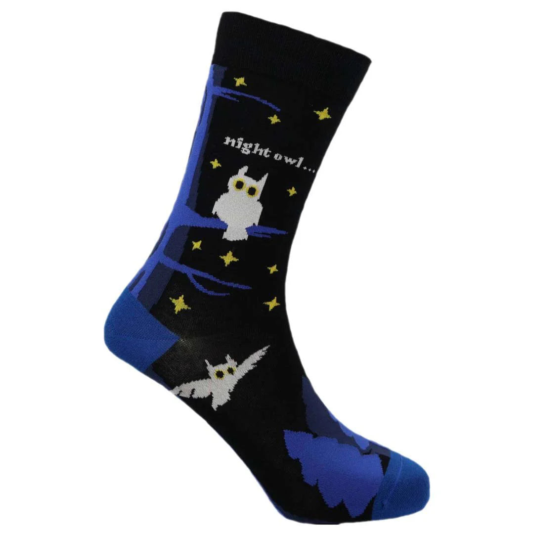 "Night Owl" Bamboo Crew Socks by Sexy Socks