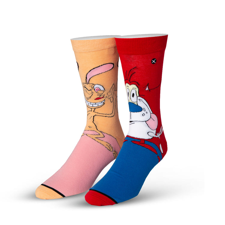 "Ren & Stimpy" Cotton Blend Crew Socks by ODD Sox