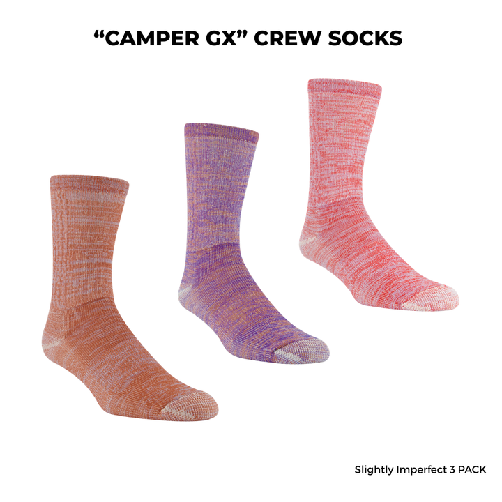 3 PAIRES - Chaussettes de randonnée en laine mérinos « Hiker GX » de JB Field (LÉGÈREMENT IMPARFAITES) - COLORÉES