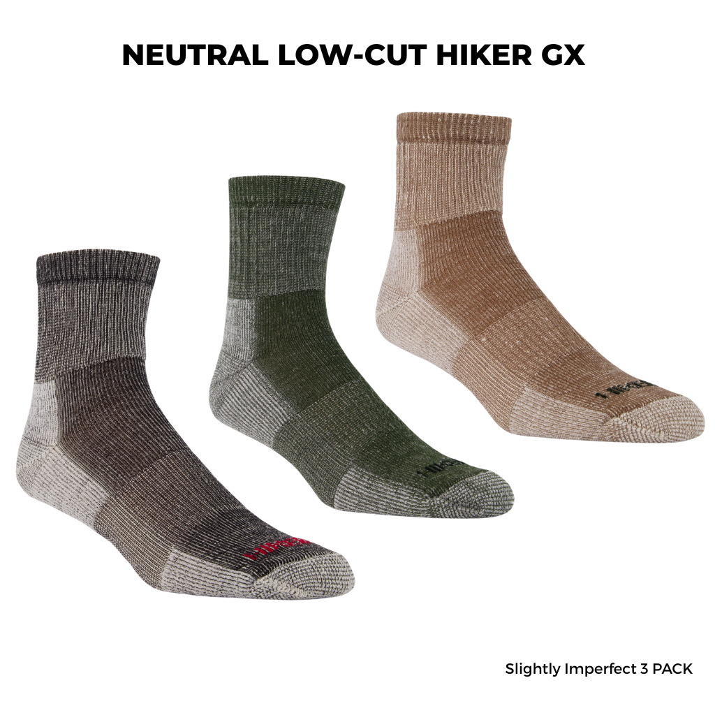 3 PAIR - J.B. Field's "1/4 Hiker GX" Merino Wool Hiking Sock (SLIGHTLY IMPERFECT)