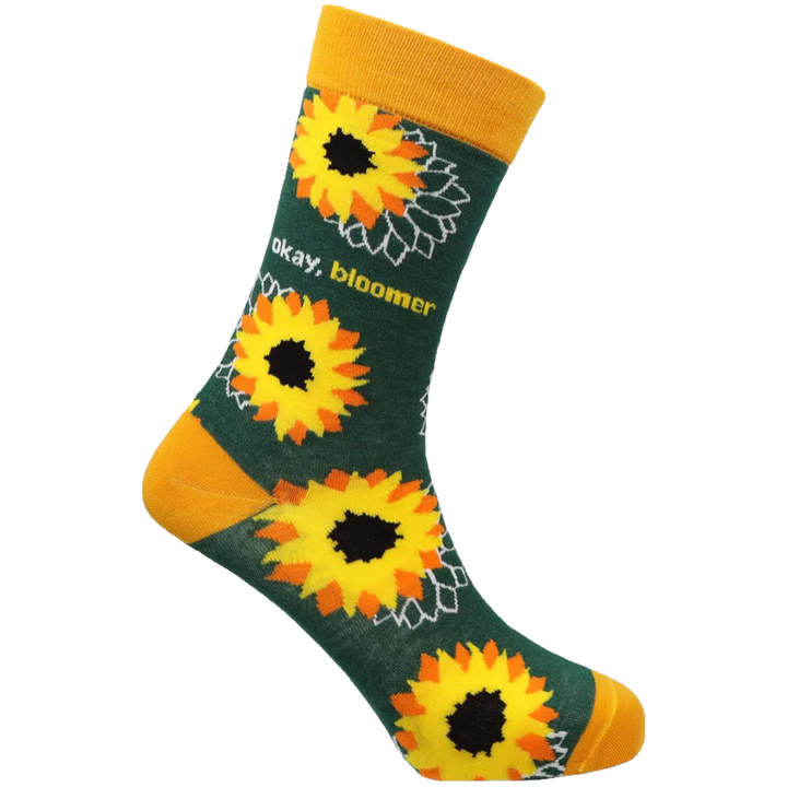 "Okay Bloomer" Bamboo Crew Socks By Sexy Socks