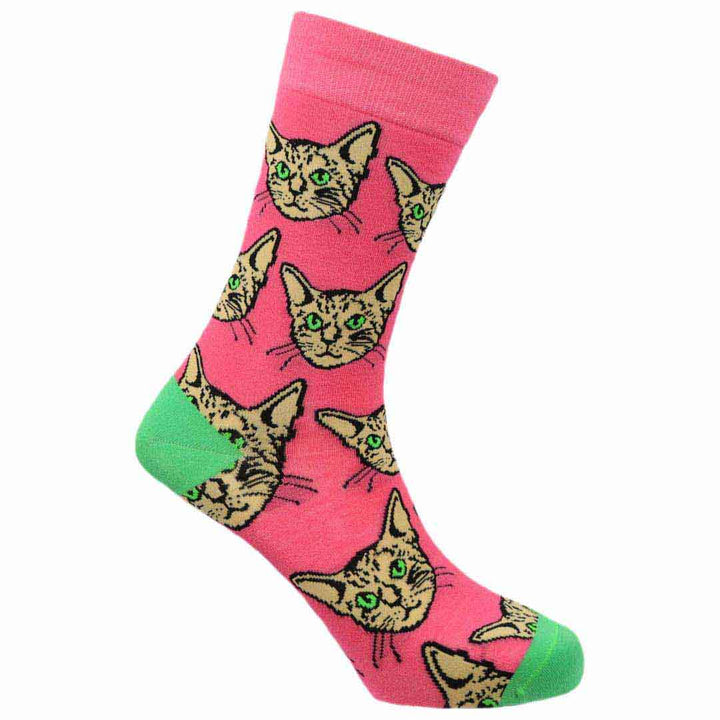 "Pink Kitty" Bamboo Crew Socks by Sexy Socks