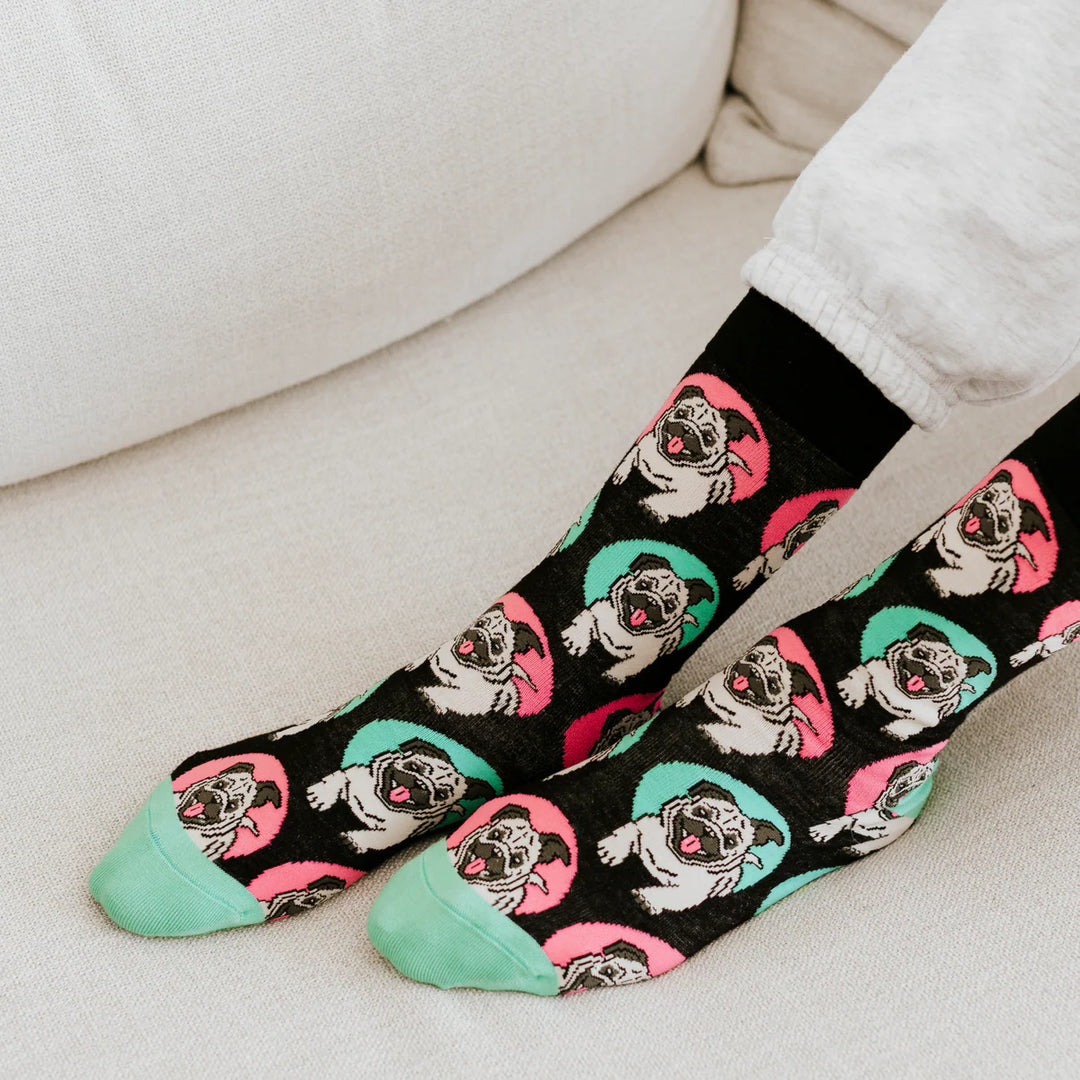 "Pug" Bamboo Crew Socks by Sexy Socks