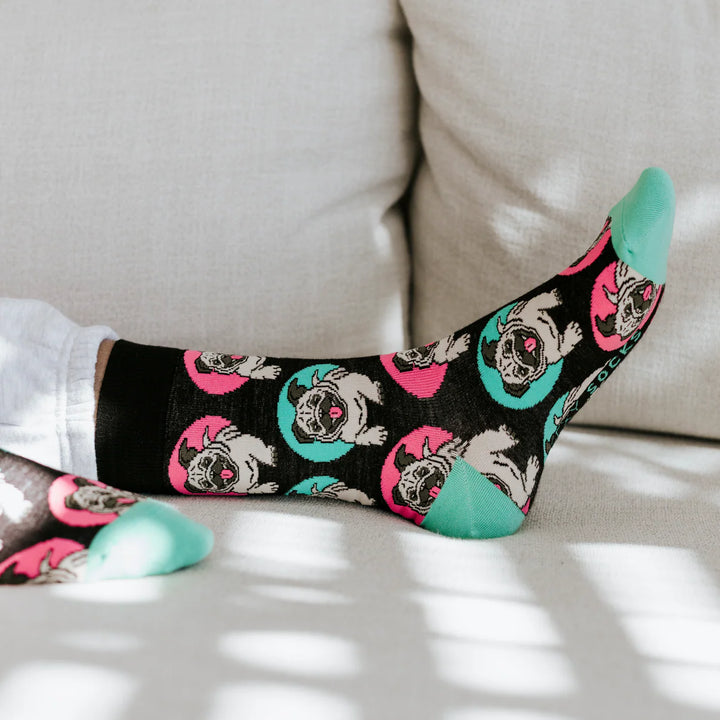 "Pug" Bamboo Crew Socks by Sexy Socks