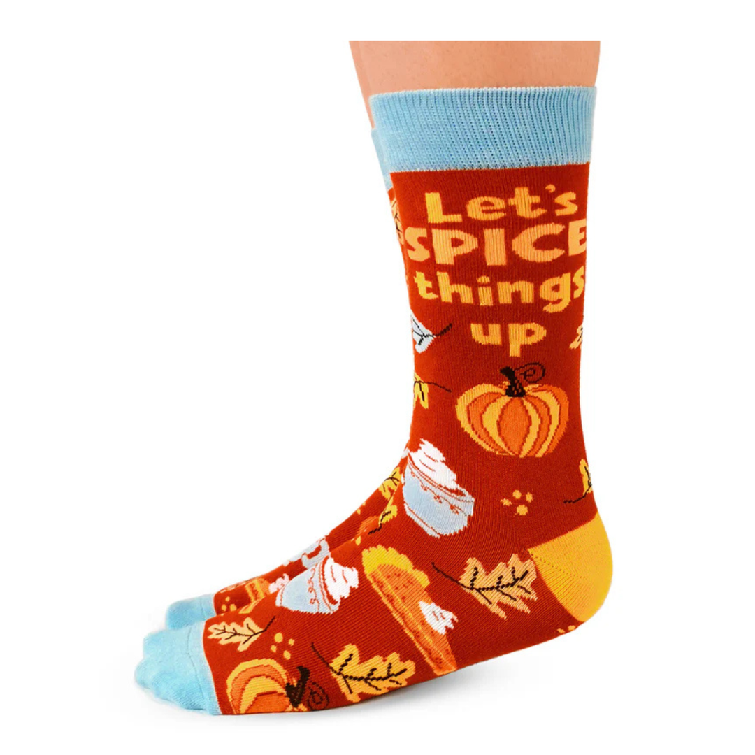 Chaussettes mi-mollet en coton « Pumpkin Spice » par Uptown Sox - Medium