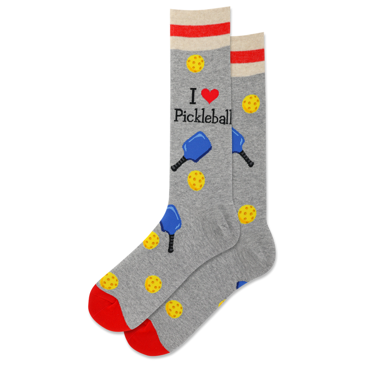 "Pickleball" Cotton Crew Socks by Hot Sox